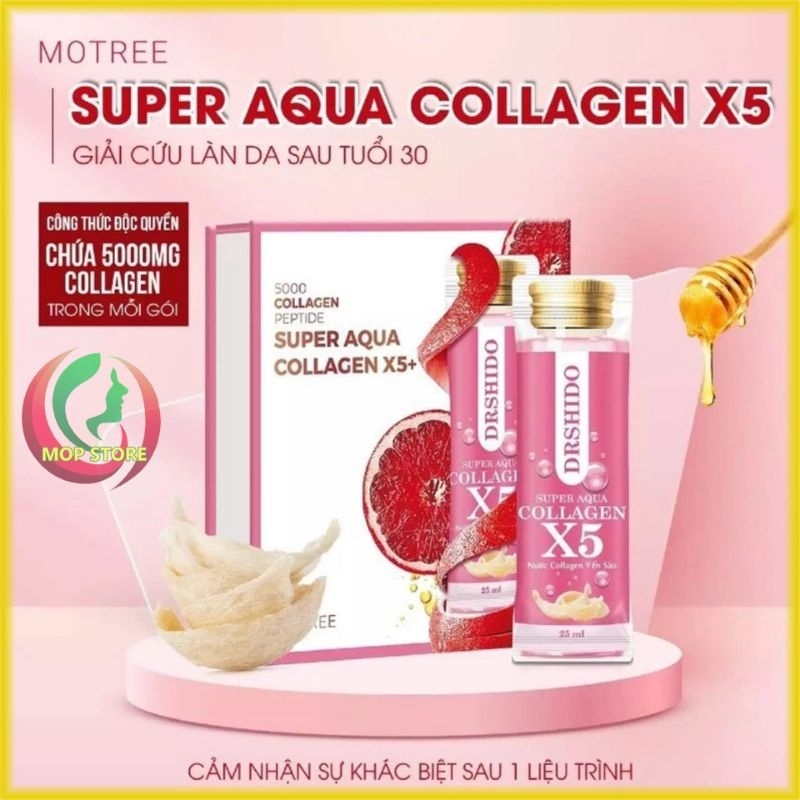 (Tri ân khách hàng-10gói/hộp) 01 Hộp Collagen Yến sào Nhật bản -  SUPER AQUA DR SHIDO COLLAGEN X5