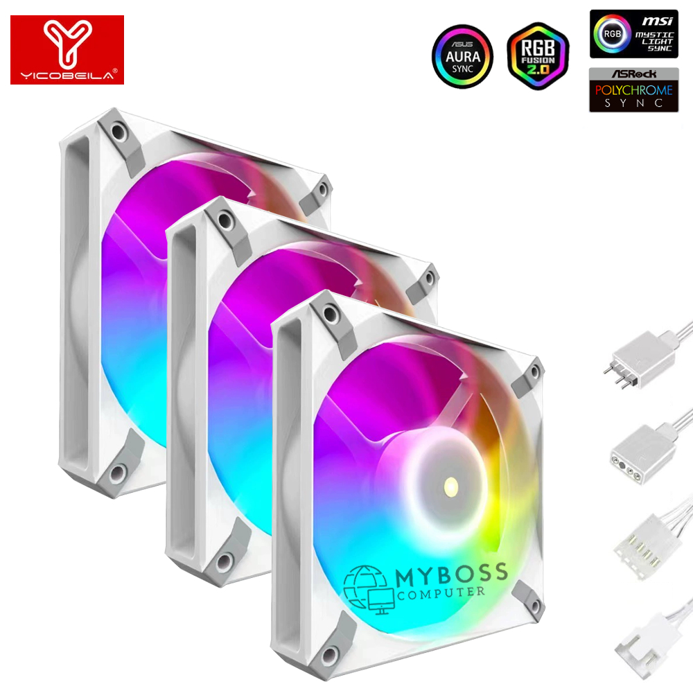Fan Tản Nhiệt YICOBEILA Led ARGB Hai Màu Black/ White Sync Main - Bảo Hành 12 Tháng Chính Hãng