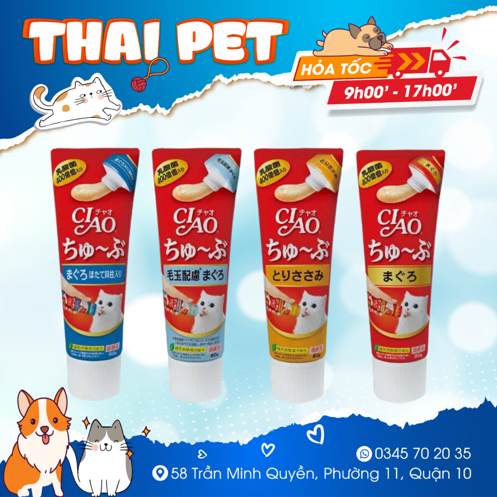 Gel Dinh Dưỡng Ciao THÁI 80g Tăng Cường Miễn Dịch Bảo Vệ Đường Ruột Chống Búi Lông
