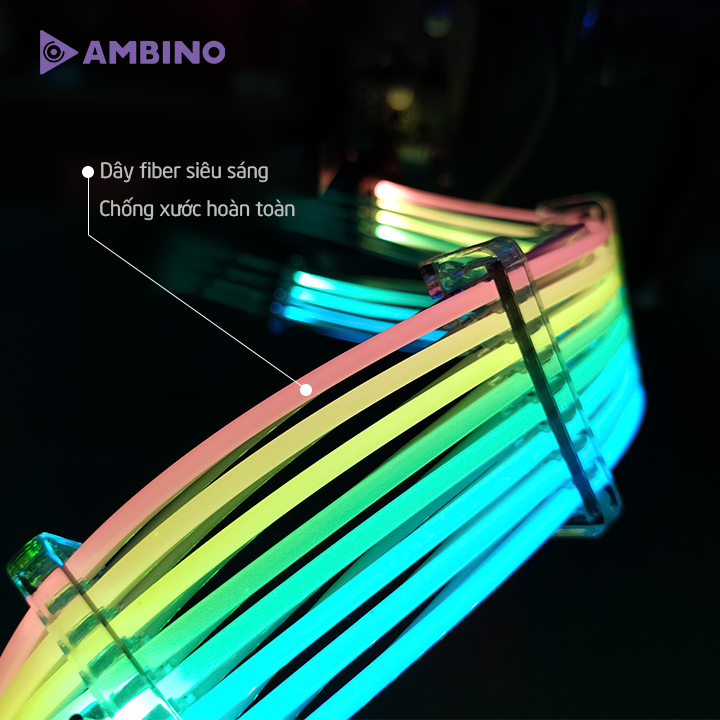 Bộ dây nguồn RGB 24Pin Ambino RainPow và Hub All In One V3