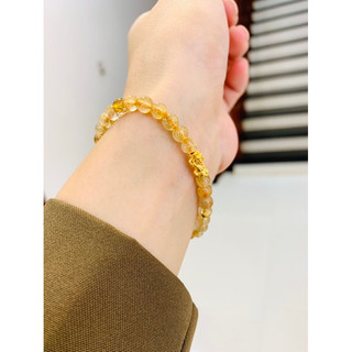vòng đá tóc đen và tóc vàng mix tỳ hưu vàng