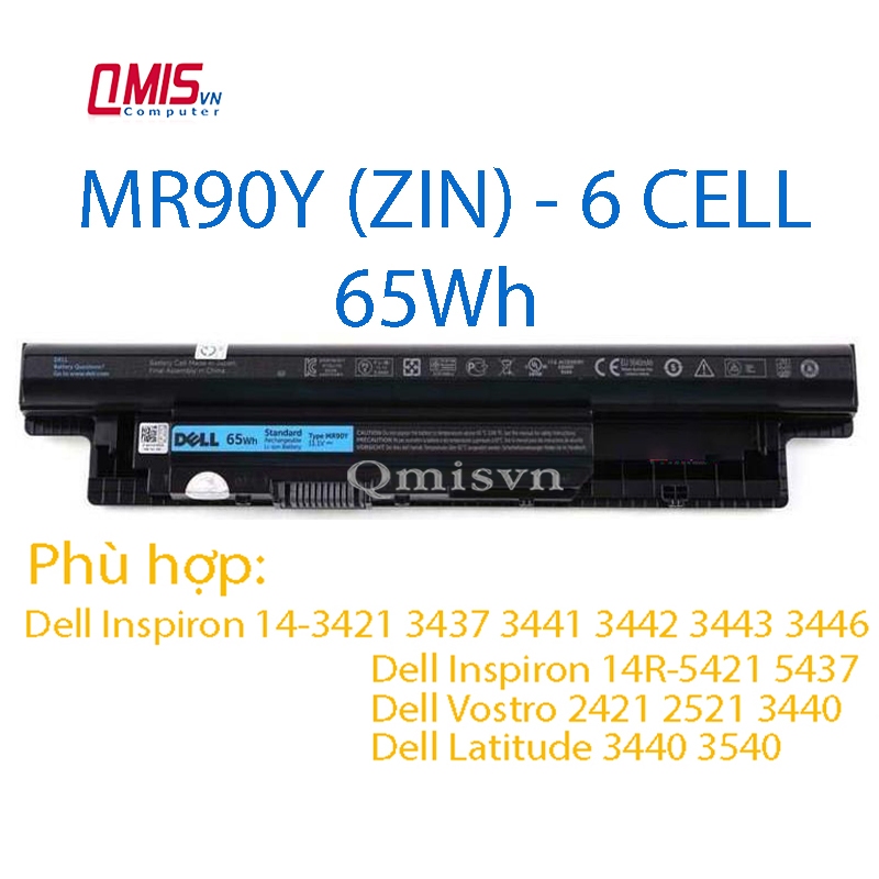 Pin laptop Dell Inspiron 15 3521 3521 3531 3537 3541 3542 3543 15R 5521 5537 17R-3721 5721 Latitude 3440 3540 65Wh MR90Y