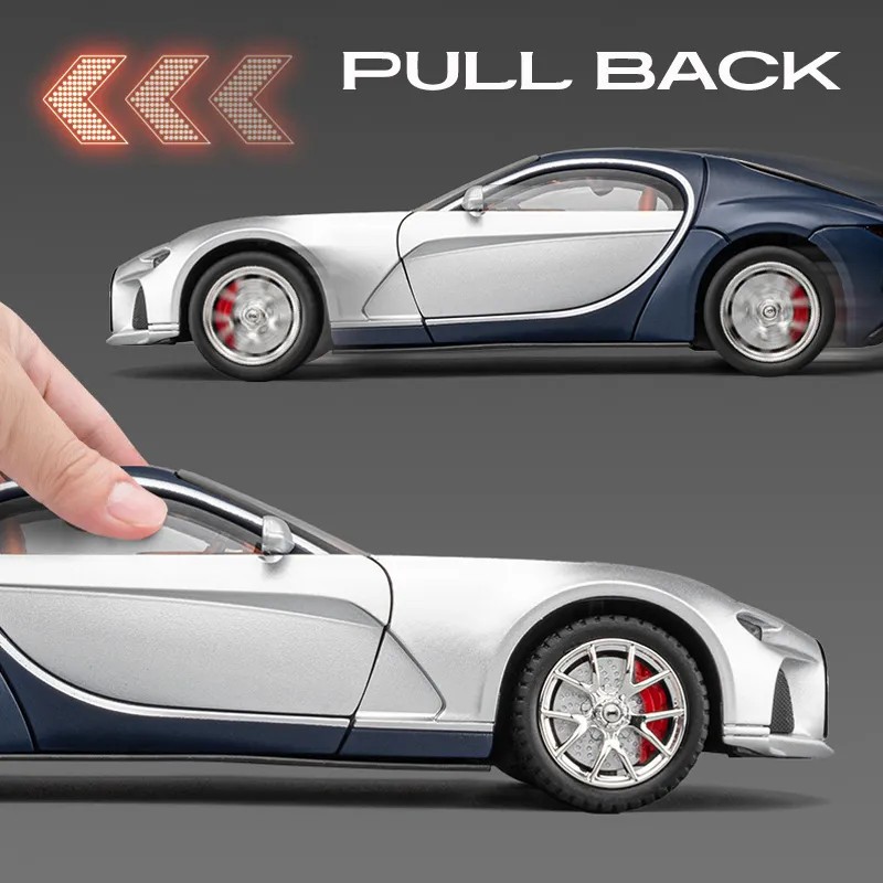 Mô hình đồ chơi tĩnh kim loại siêu xe ô tô Bugatti Atlantic tỉ lệ 1:24 hãng Chezi có đèn Led , còi và âm thanh đầy đủ