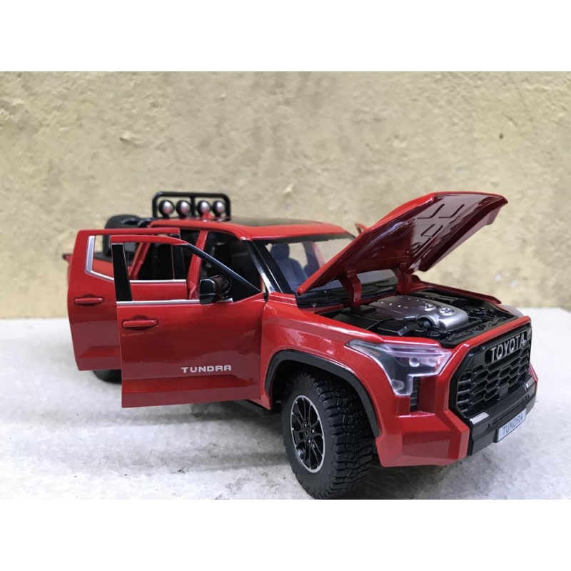 Mô Hình Tĩnh Đồ Chơi Siêu Xe Hơi Toyota Tundra Bằng Hợp Kim Cao Cấp Tỉ Lệ 1: 24 Có Đèn Led Và Âm Thanh Sống Động