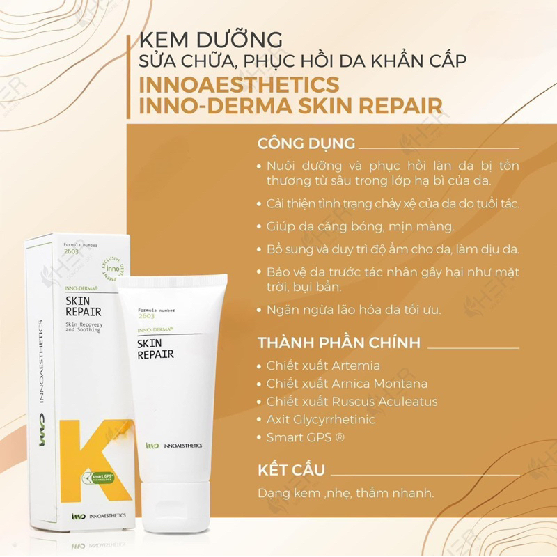 Kem Dưỡng Phục Hồi Da Khẩn Cấp Innoaesthetics Inno Derma Skin Repair 60g Chính Hãng