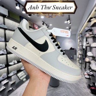 Giày thể thao AF1 xám vệt đen HÀNG CAO CẤP, Air Force 1 xám bàn chải bản đẹp vàng mẫu mới 2023 siêu êm chân đủ sz 36-43
