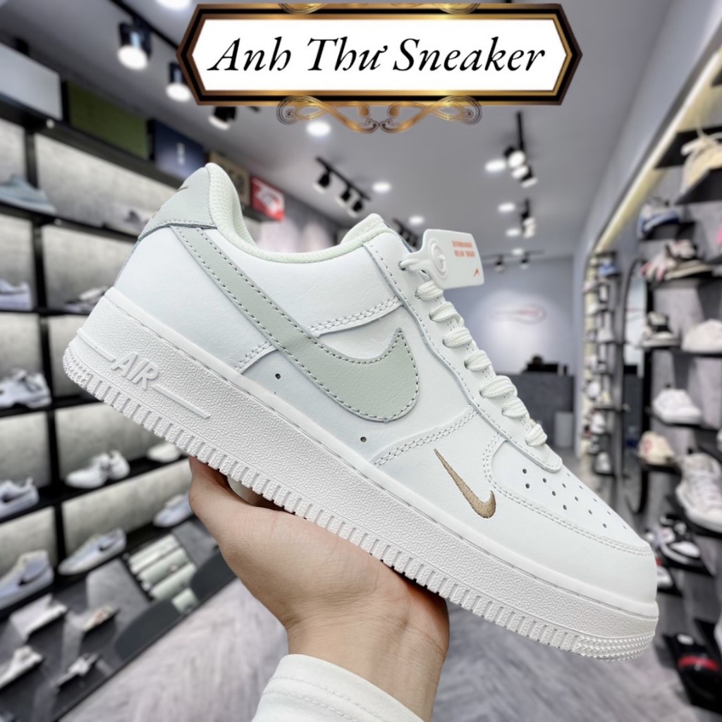 Giày AF1 Xám Vàng, Giày Nike_Air Force 1 Xám Thêu Vàng Cao Cấp Bản Classic Full Size Nam Nữ Hot Trend Full Box BILL