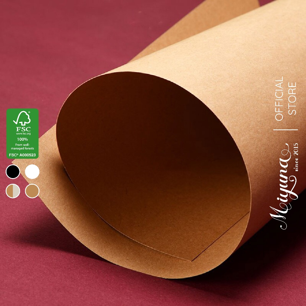 20 Tờ Giấy Kraft MIYUNA - A4 A5 - 250gsm 280gsm dùng gấp Origami hoa quạt tập vẽ màu nước acrylic in ấn menu brochure