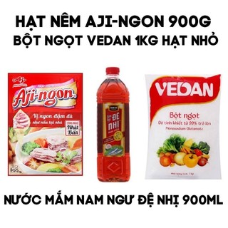 Hạt nêm aji-ngon 900g / bột ngọt vedan 1kg / nước mắm đệ nhị 900ml