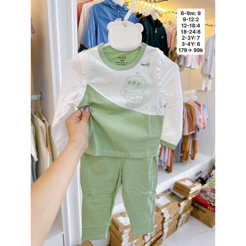 Bons - Bộ dài tay sợi tre hình thú