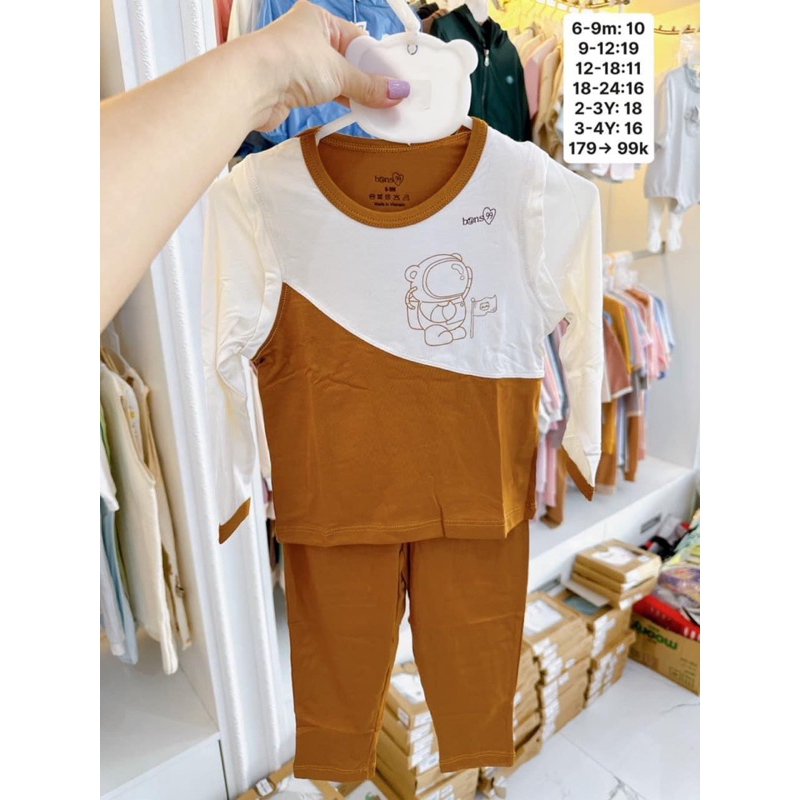 Bons - Bộ dài tay sợi tre hình thú