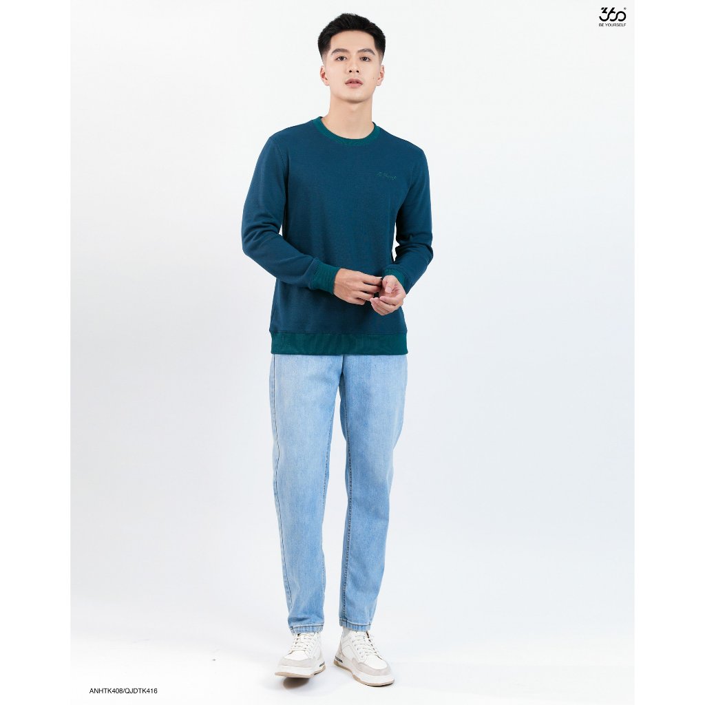 Quần jeans nam xanh nhạt form slim trẻ trung thương hiệu 360 Boutique chất liệu cao cấp - QJDTK416