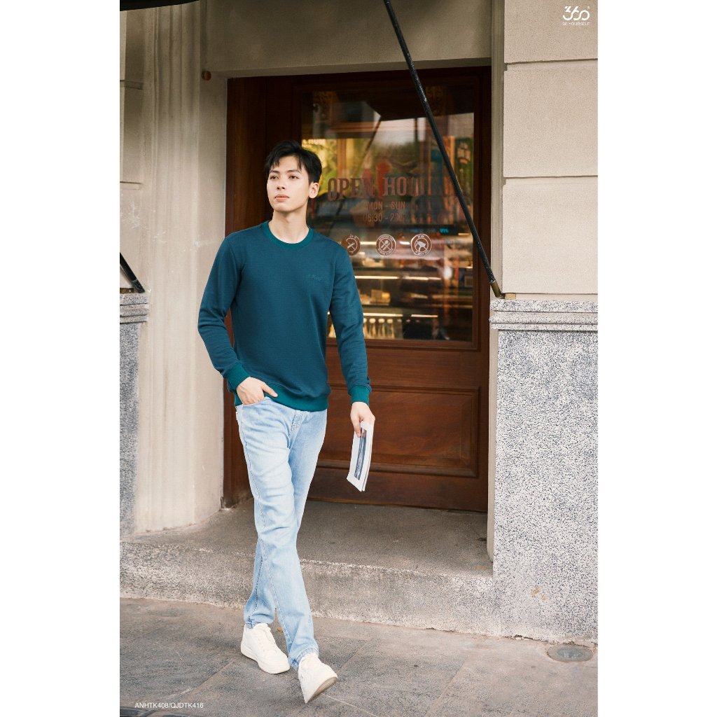 Quần jeans nam xanh nhạt form slim trẻ trung thương hiệu 360 Boutique chất liệu cao cấp - QJDTK416