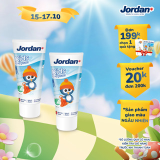 Combo 2 tuýp Kem đánh răng cho trẻ em 0-5 tuổi vị dâu Jordan Step 1 - 75g