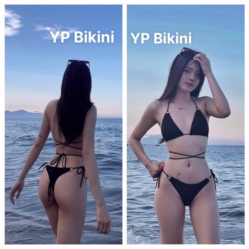 Bikini set 2 mảnh, 3 mảnh tam giác bacssic khoen nhỏ quần lọt khe khoe Mông ( Hình kèm video shop tự chụp )