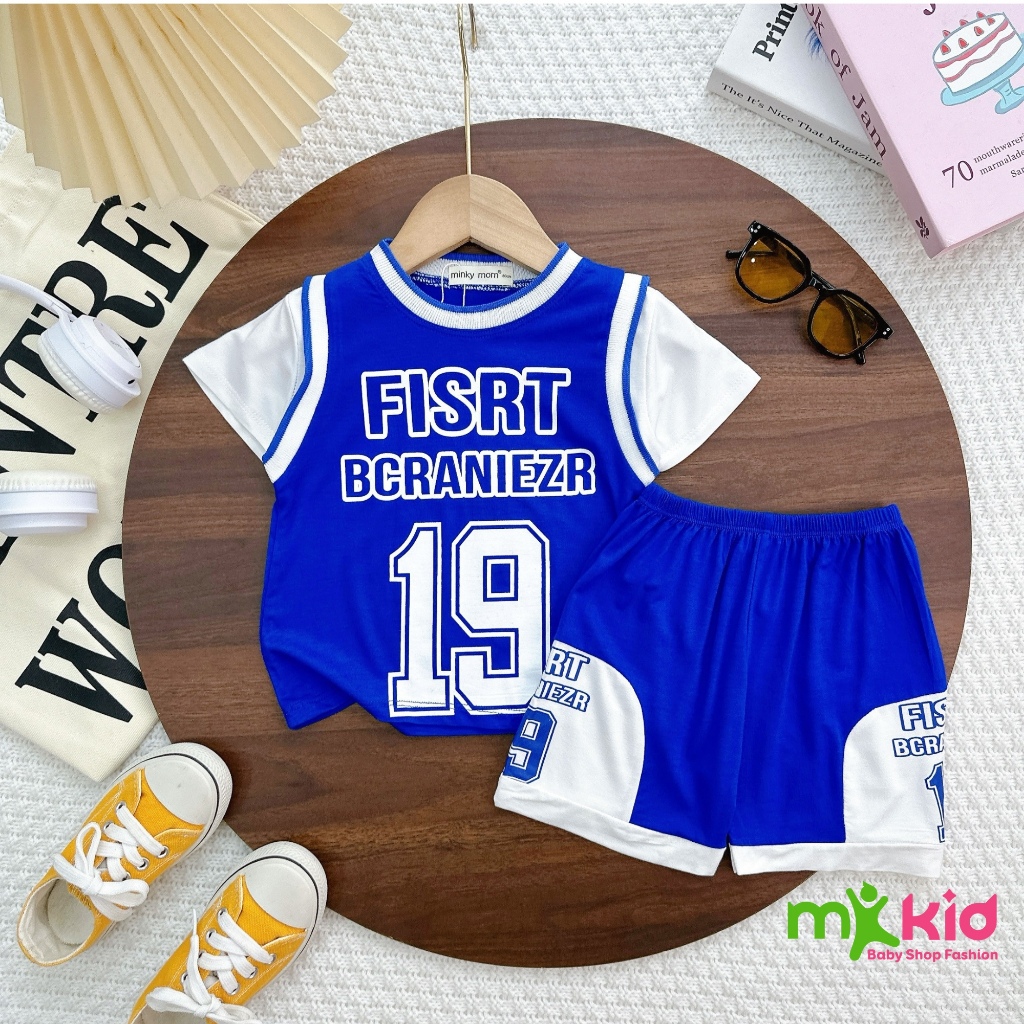 Bộ Cộc Tay Thể Thao Cho Bé Trai 💖FREE SHIP💖 Bộ Minky Mom Cộc Tay Chất Thun Lạnh siêu mềm mịn thoáng mát .