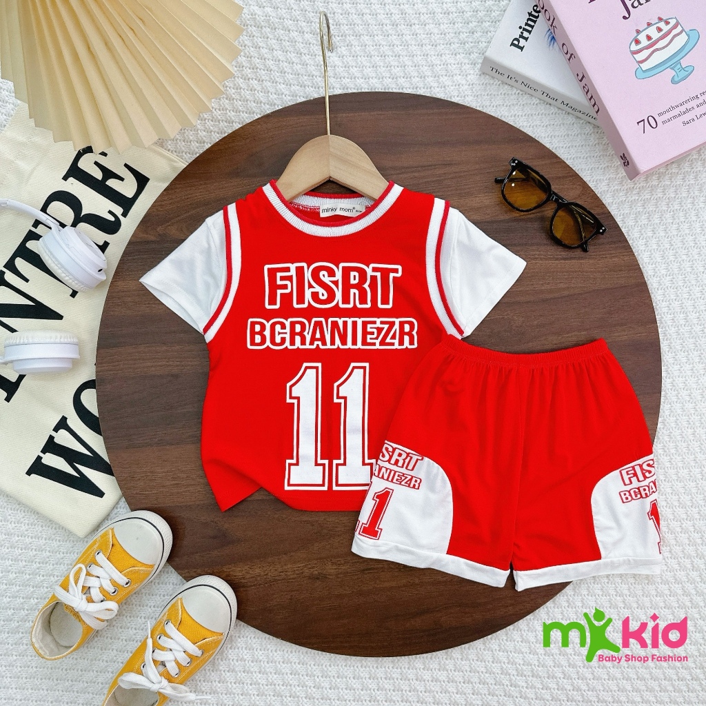 Bộ Cộc Tay Thể Thao Cho Bé Trai 💖FREE SHIP💖 Bộ Minky Mom Cộc Tay Chất Thun Lạnh siêu mềm mịn thoáng mát .