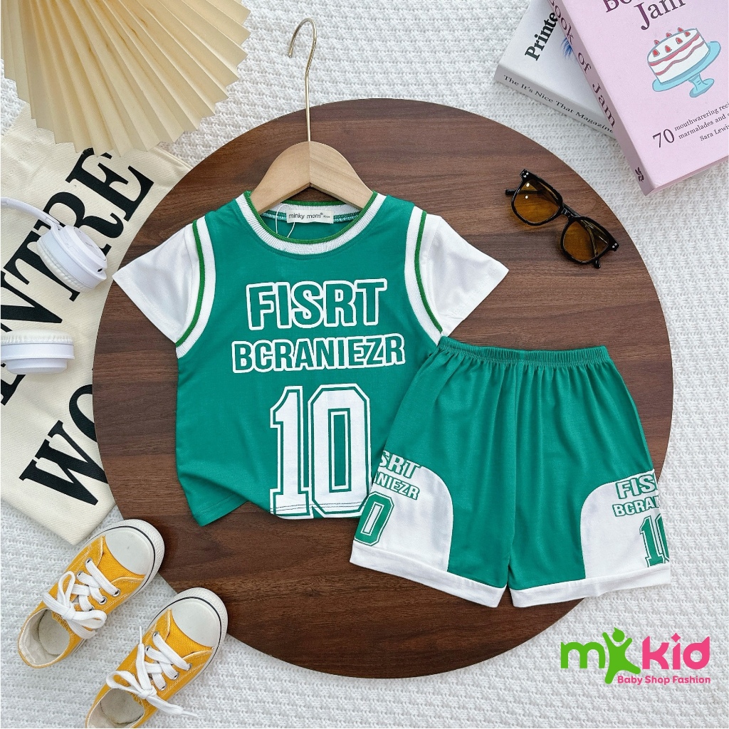 Bộ Cộc Tay Thể Thao Cho Bé Trai 💖FREE SHIP💖 Bộ Minky Mom Cộc Tay Chất Thun Lạnh siêu mềm mịn thoáng mát .