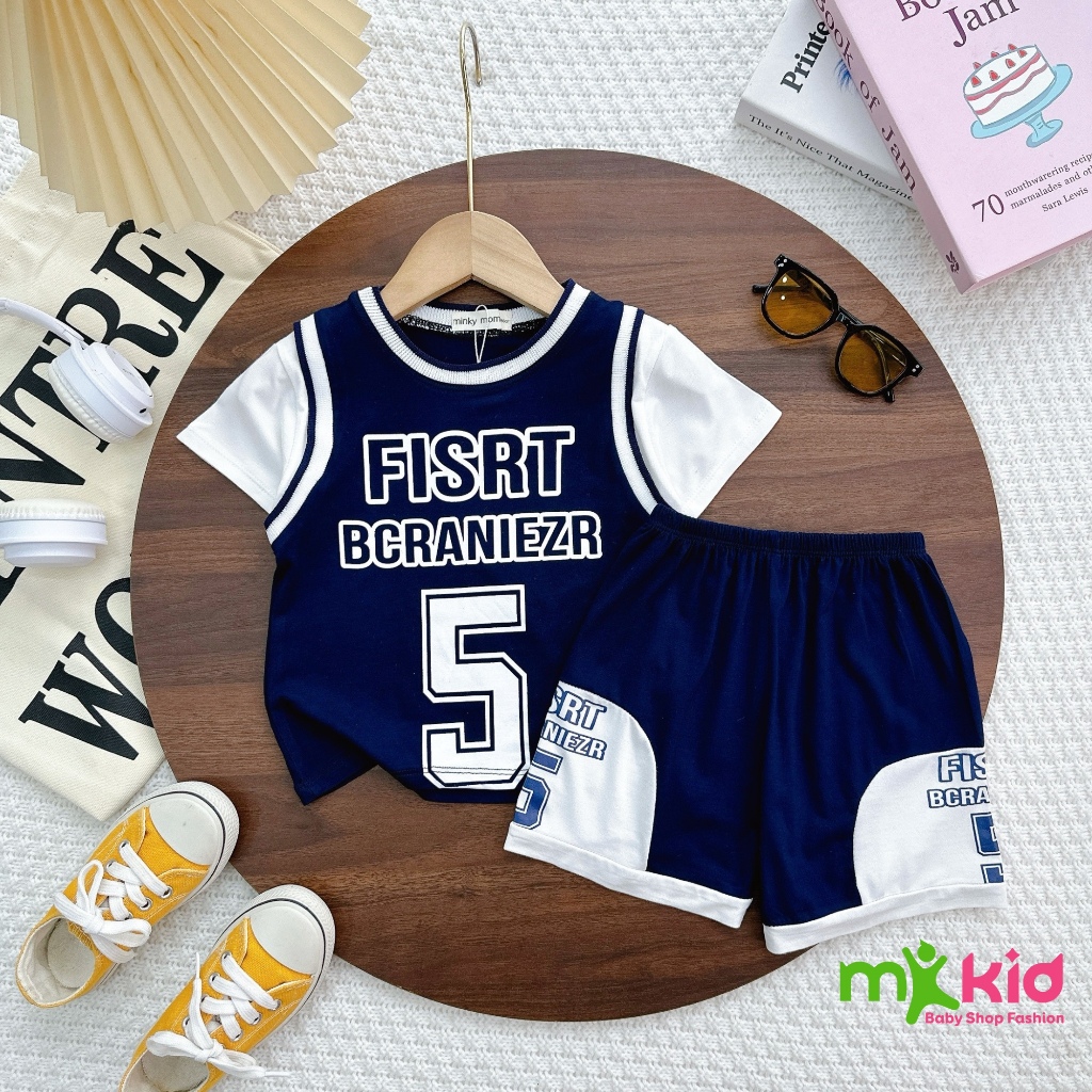 Bộ Cộc Tay Thể Thao Cho Bé Trai 💖FREE SHIP💖 Bộ Minky Mom Cộc Tay Chất Thun Lạnh siêu mềm mịn thoáng mát .