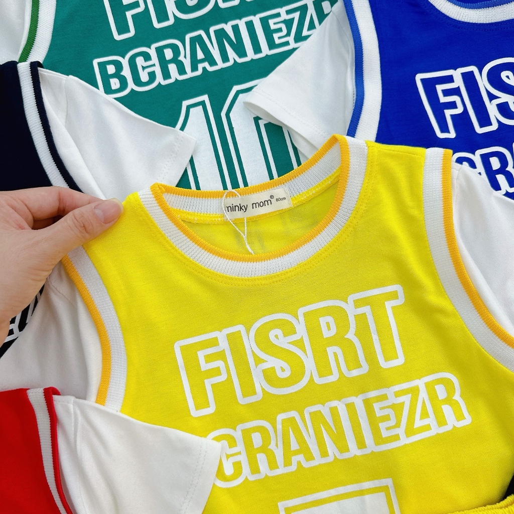 Bộ Cộc Tay Thể Thao Cho Bé Trai 💖FREE SHIP💖 Bộ Minky Mom Cộc Tay Chất Thun Lạnh siêu mềm mịn thoáng mát .