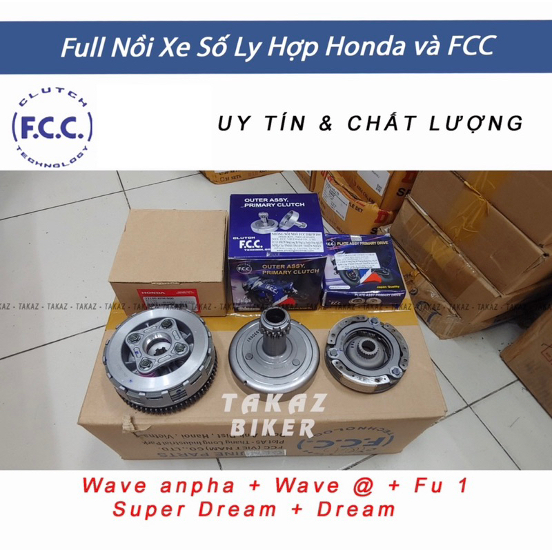 Full Bộ nồi trước và sau Wave anpha 100 Wave @ + Fu 1 Super Dream Dream thái