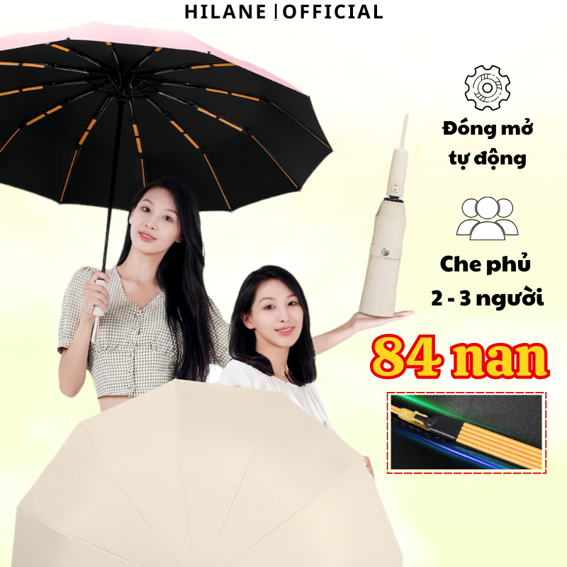 Dù Che Nắng Hilane Ô Gấp Gọn Tự Động Tán Rộng Thoải Mái