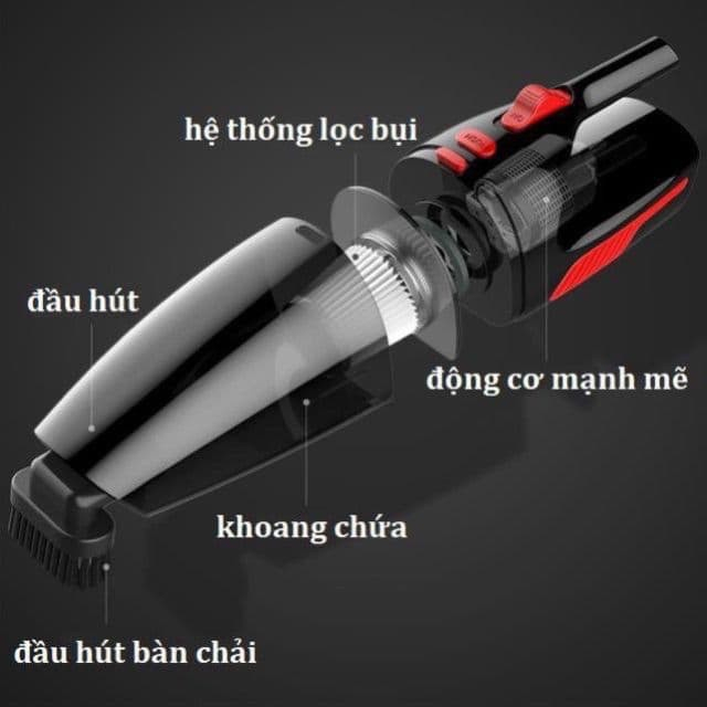 Máy Hút Bụi Cầm Tay - Máy Hút Bụi Mini Cao Cấp Hút Cực Mạnh 120W Dành Cho Gia Đình Và Ô Tô
