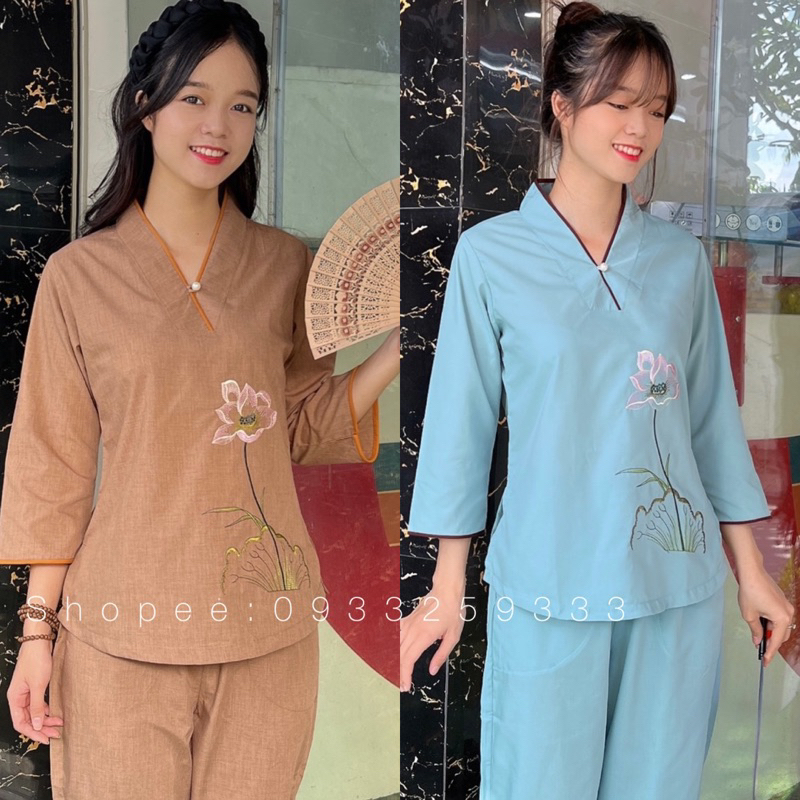 Đồ Lam Đi Chùa# Nút Ngọc Hoa Sen Big Size