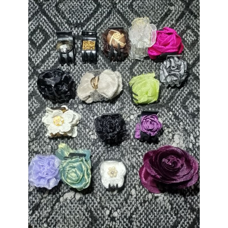 Set 4 cây Kẹp tóc càng cua gắn hoa/đá giao ngẫu nhiên k chọn mẫu