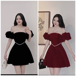 đầm Nhung cup viền đá 55-90kg QUỲNH NHƯ BIGSIZE