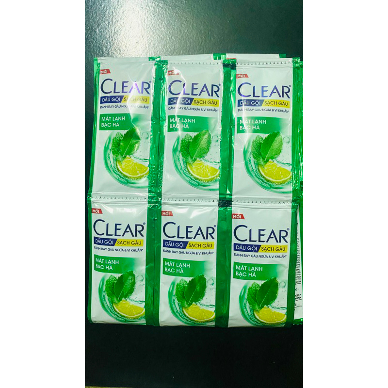 Dây 10 gói dầu gội clear bạc hà