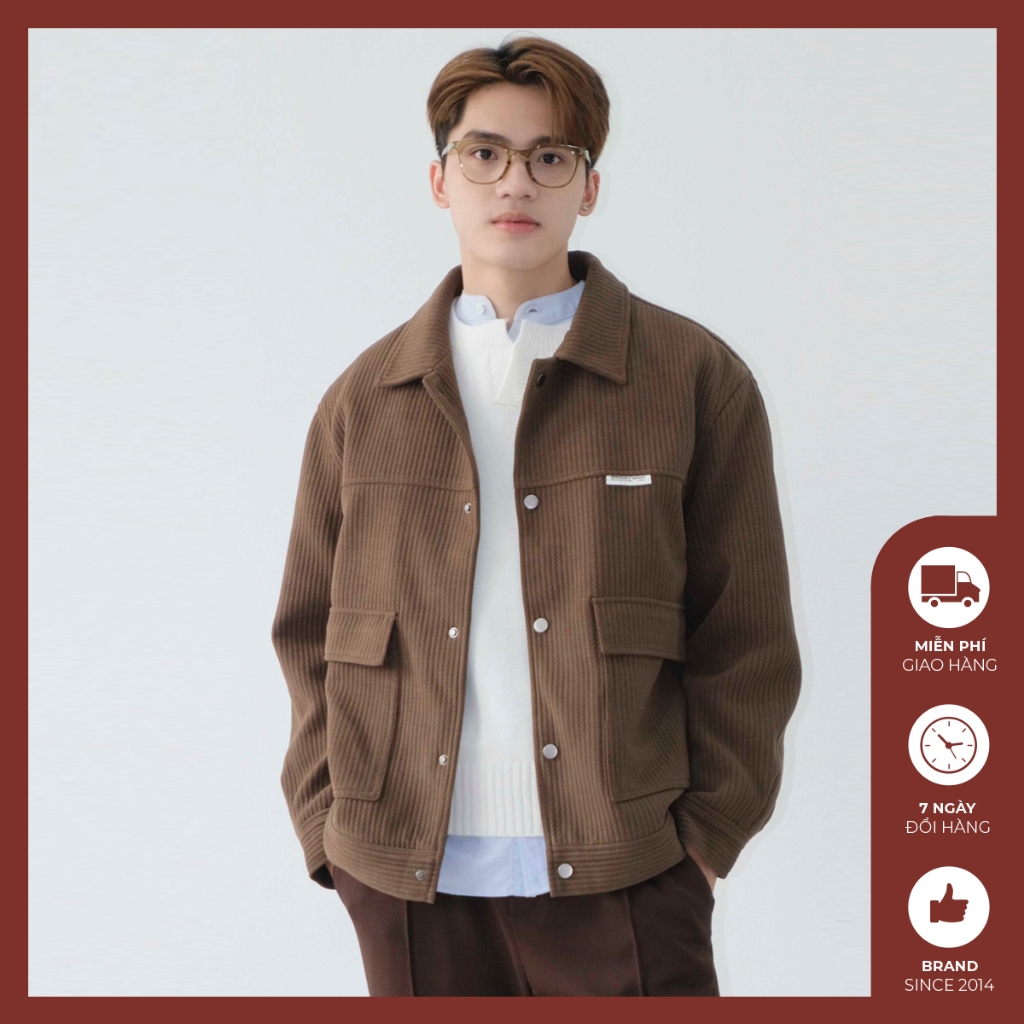 Áo khoác dạ nhung nam dày Độc menswear thiết kế cúc bấm, vải dày 2 lớp túi hộp hai bên, kiểu dáng vừa, hot trend - AK416