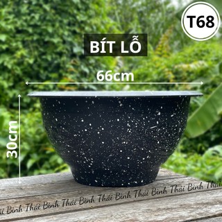 [2 Cái] Chậu Nhựa T68 Bít Lỗ Đỏ (66x30)