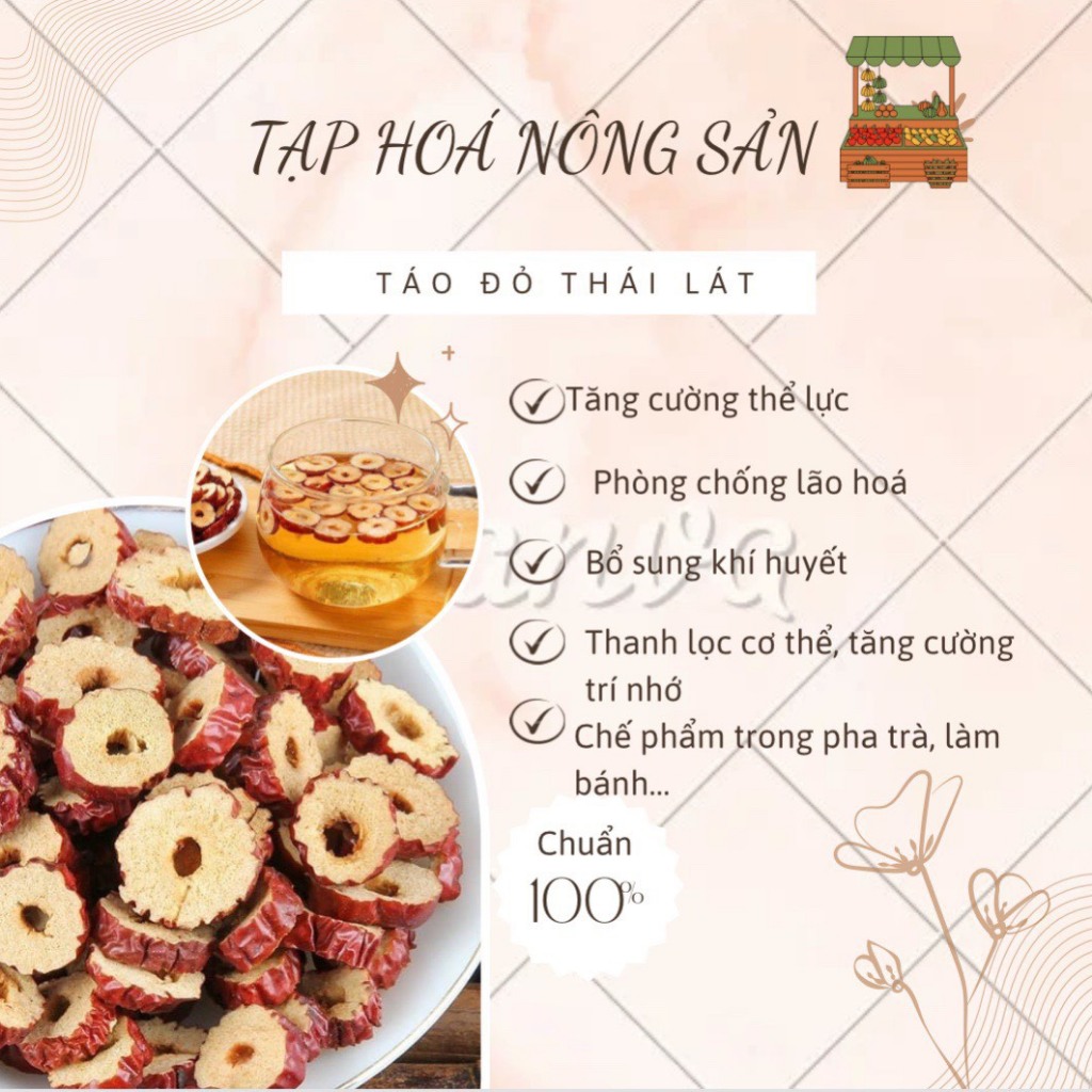 Táo Đỏ Cắt Lát Sấy Khô Loại 1 Thơm Ngon