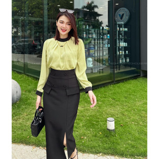 Chân váy bút chì 4 cúc trước