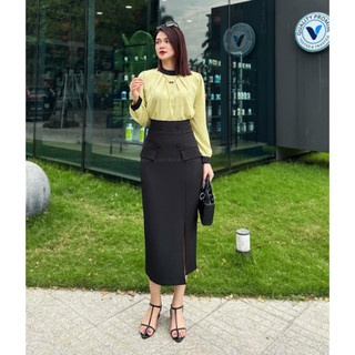 Chân váy bút chì 4 cúc trước