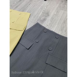 Chân váy bút chì 4 cúc trước