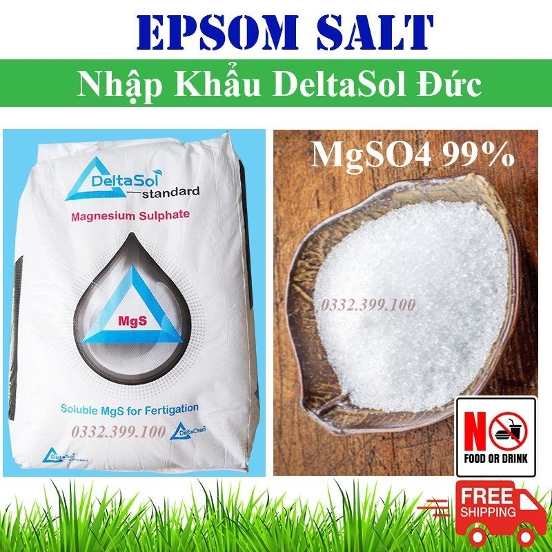 1kg Muối Đức MgSO4 Deltasol Đức 99% dùng trong nông nghiệp, muối Tắm/Spa