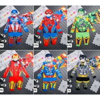  Bộ quần áo hóa trang Siêu nhân Người dơi Người nhện Người xanh Người sắt Đội trưởng Mỹ kèm choàng và mặt nạ 