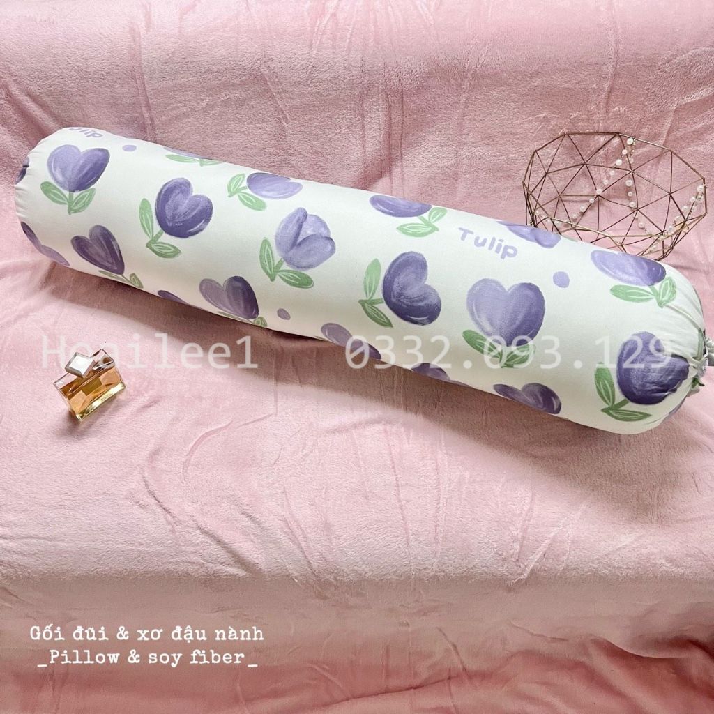 Vỏ gối ôm người lớn cotton đũi sơ đậu nành mềm mịn mát an toàn với mọi loại da kích thước 35x100cm