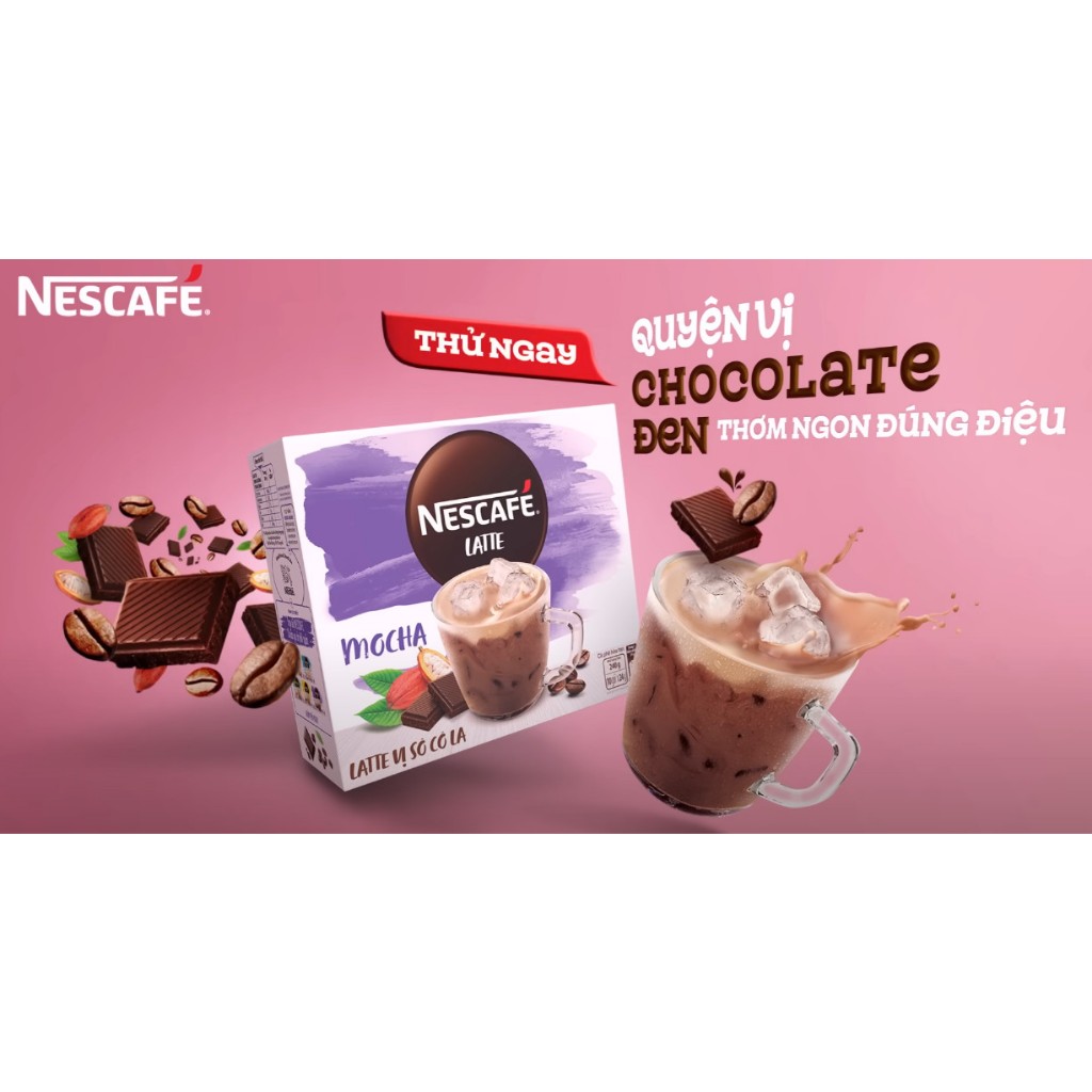 Combo 10 gói NesCafe Latte vị sô cô la 240g