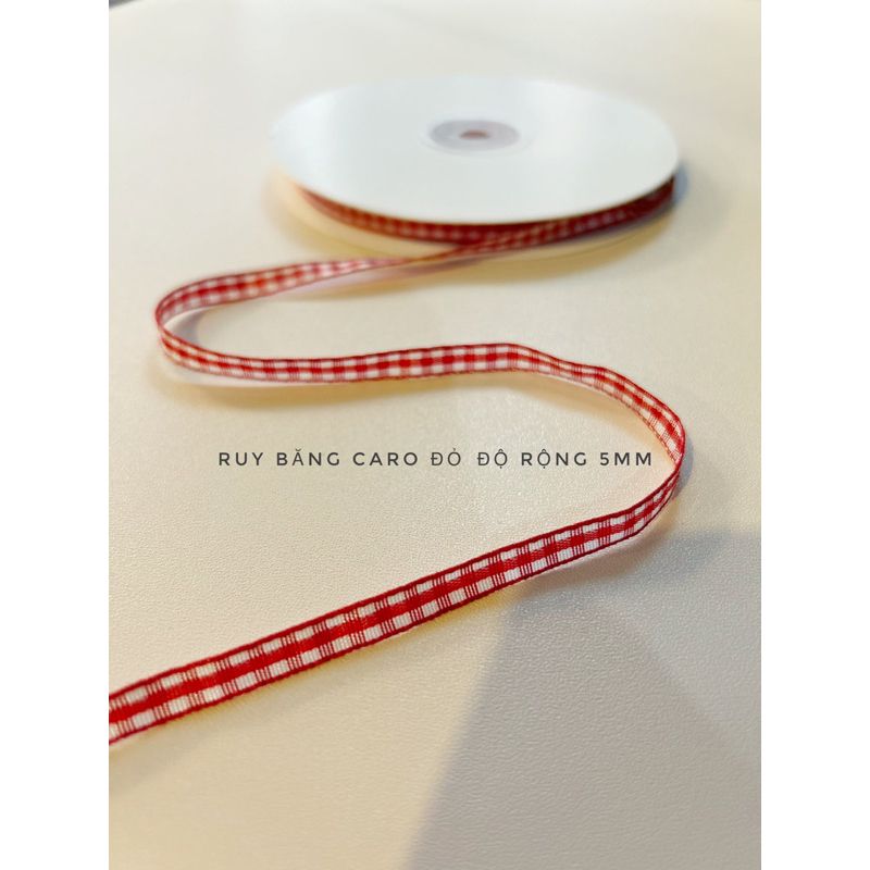 2m ruy băng caro bản rộng 5mm đủ màu