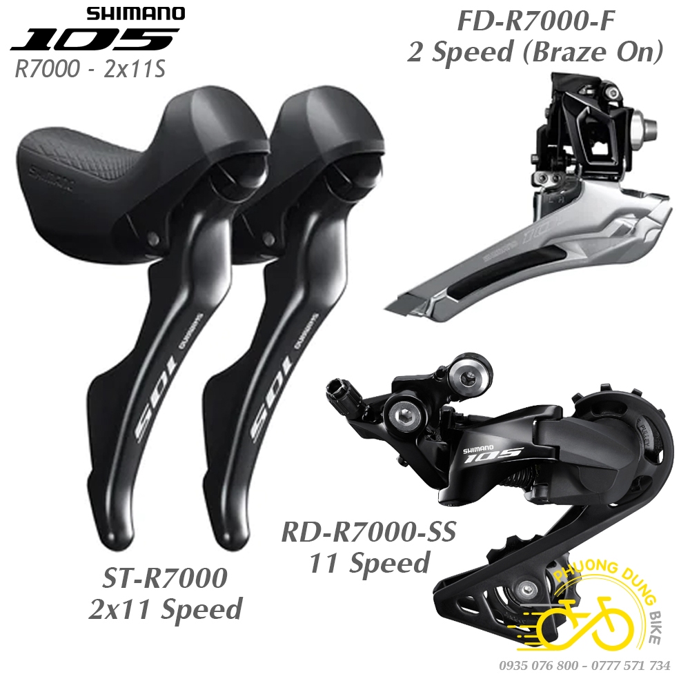 Groupset Mini 3 Món: Tay đề lắc, Sang đĩa, Củ đề xe đạp SHIMANO 105 R7000 2x11 Speed