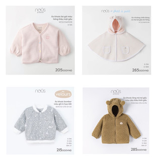 NOUS Áo khoác trần bông / bomber / cardigan / áo choàng thương hiệu Nous cho bé