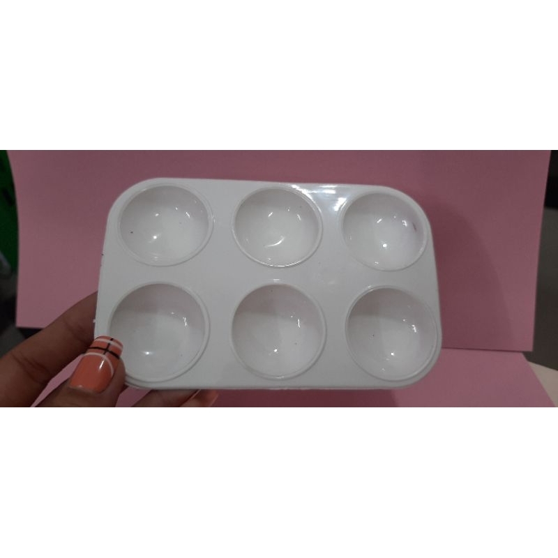 Khay pha màu nước 6 ngăn, khay đựng màu nước dùng trong Mỹ thuật và tô tượng