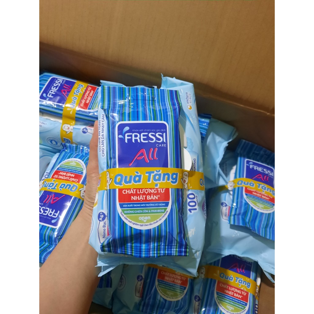 Combo 10 gói khăn ướt bobby 100 tờ không mùi cho bé sơ sinh mẫu mới Bobby,KHĂN ƯỚT BOBBY TẶNG KWFM KHĂN FRESSI 10 MIẾNG