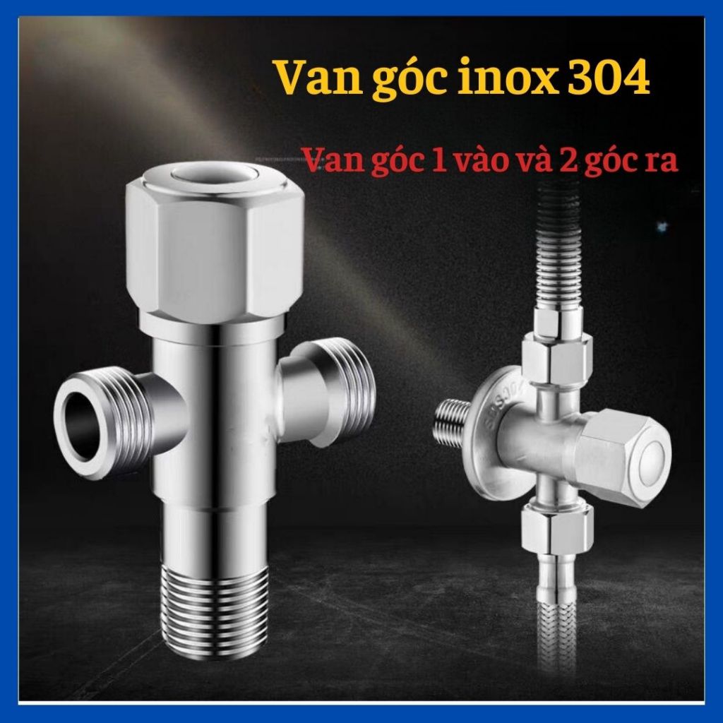 Van T cầu, T cầu, van giảm áp inox 304, van khóa gắn tường, van chia nước cho vòi xịt vệ sinh và bồn cầu inox 304