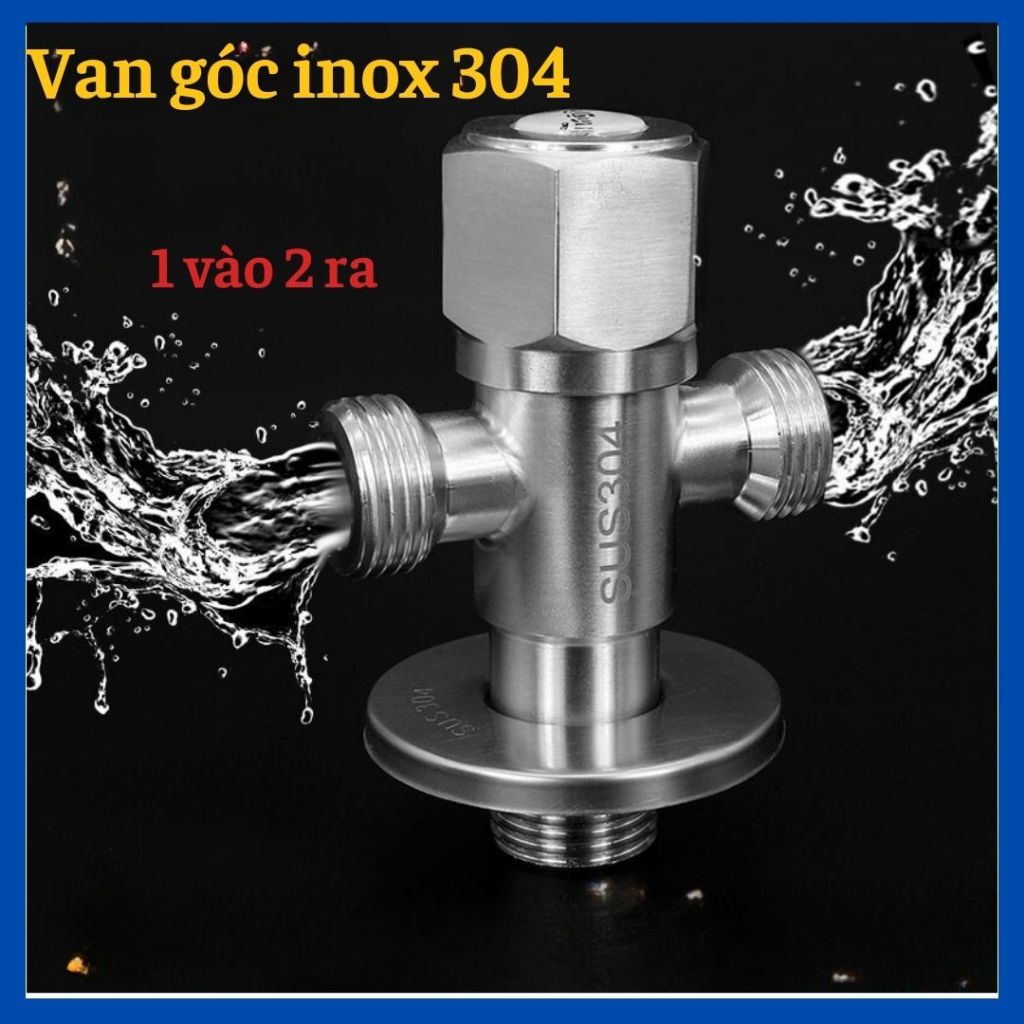 Van T cầu, T cầu, van giảm áp inox 304, van khóa gắn tường, van chia nước cho vòi xịt vệ sinh và bồn cầu inox 304