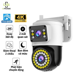 Camera Yoosee Wifi 2 Mắt Giám Sát Ngoài Trời Không Dây 4.0mpx Xoay 360 Độ, Ban Đêm Có Màu, Chống Nước, Đàm Thoại 2 Chiều