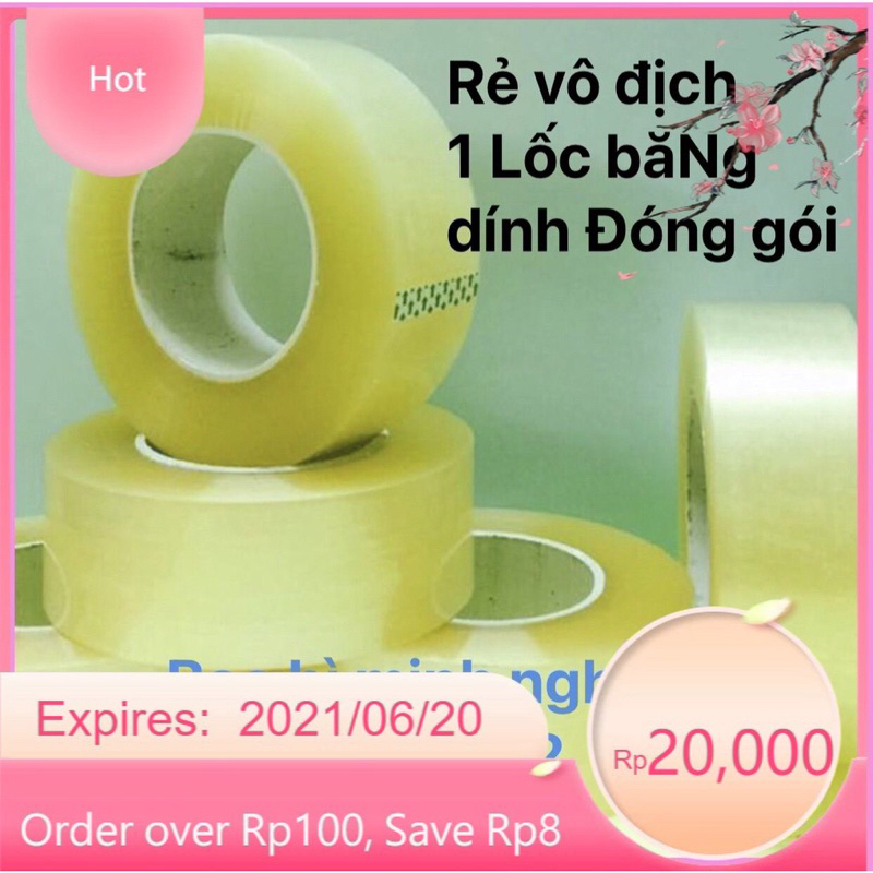 Combo 6 cuộn băng dính 500g lõi mỏng 3mm